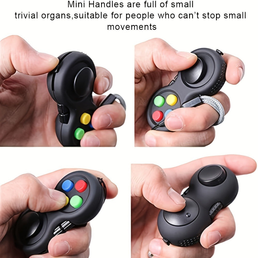Three-Pack Handheld Fidget Controller Toys with Buttons, Roller and Five Multicolor Checkout Sets