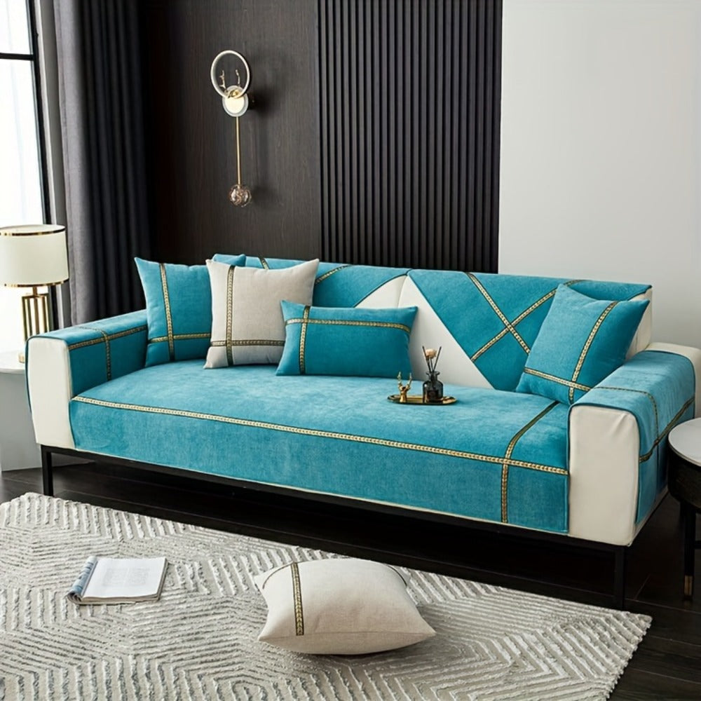 Sofa Cover 350 GSM Chenille Knit Panels for Single Seat, Armrest and 2, 3 or 4-Seater Sofa Sections