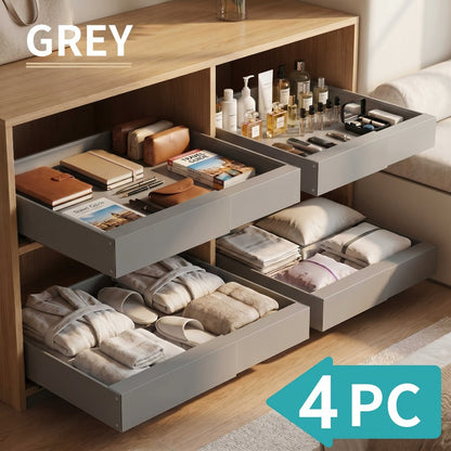 Pull Out Cabinet Organizer Expandable Slide-Out Drawer Shelf Heavy Duty Carbon Steel Silent Sliding Rust-Resistant Storage Rack for Kitchen Bathroom Pantry 12.6"-20.5" Wide