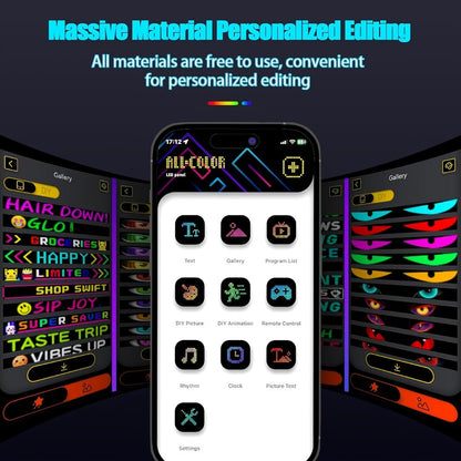 LED Scrolling Sign App Controlled Flexible LED Matrix Display Panel Programmable Animated Text for Car Home Party Birthday Holiday Decoration - Multiple Sizes