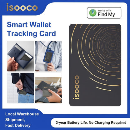 Ultra-Thin Apple Find My Wallet Tracker Card with Three-Year Battery, 1-Piece iOS Option and Audible Finder