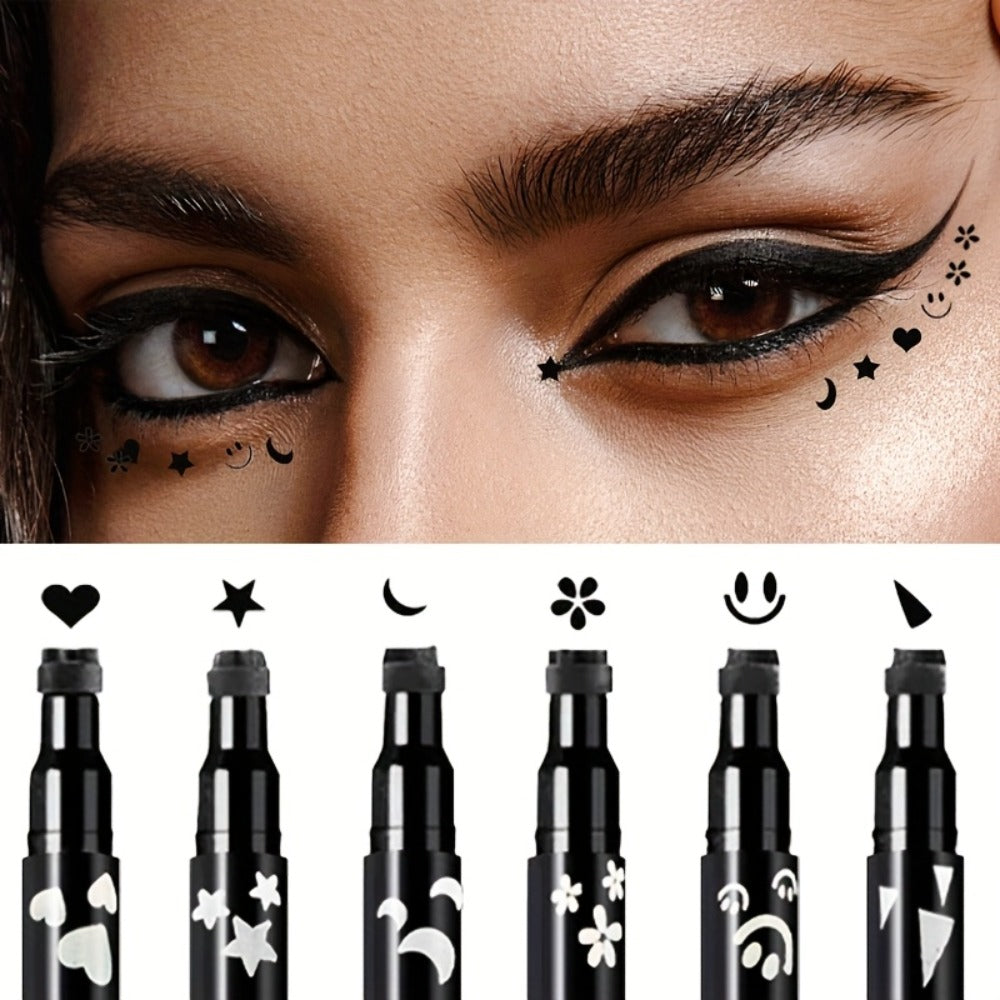 Waterproof Eyeliner Pen Set 6pcs Double-Ended Liquid Eyeliner Kit – Smudge-Proof, Oil-Proof, Long-Lasting Precision Eye Liner Pencil for Women, All-Day Wear, Cat Eye, Holiday Makeup Gift Set