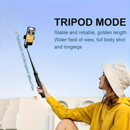 67 Inch Selfie Stick Tripod Retractable Floor Stand with Wireless Remote & 360° Rotation – Anti-Shake Portable Phone Tripod for Live Streaming, Travel Vlogs & Outdoor Filming, iPhone & Android