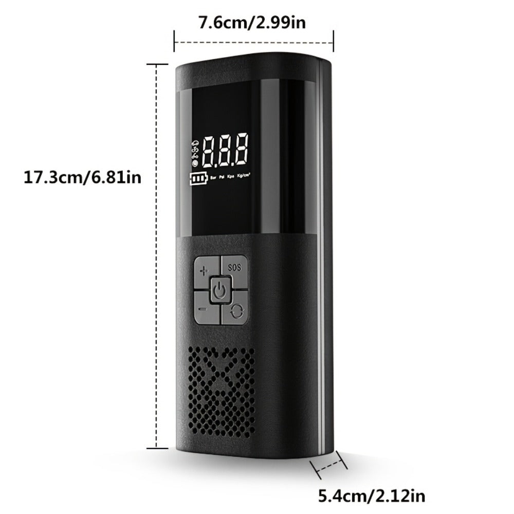 Portable Tire Inflator Air Compressor 150PSI – Cordless Smart Air Pump with Digital Pressure Gauge, LCD Display, 3X Fast Inflation, 6000mAh Battery, for Cars, Motorcycles, Bicycles & Balls