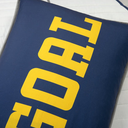Soccer-Pattern Quilt Bedding Set in White or Navy with Twin and Full/Queen Checkout Size Options