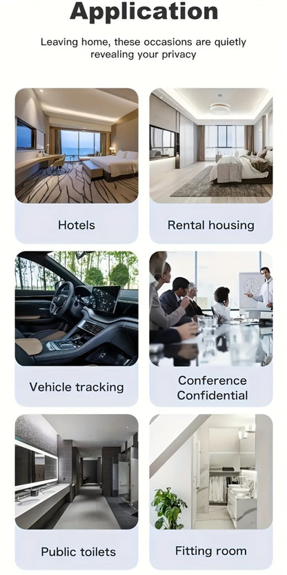 Hidden Camera Detector Anti-Spy RF Signal Scanner, GPS Tracker Finder, Wireless Bug Detector – Portable Privacy Protection for Hotels, Airbnb, Rental Cars, Offices & Travel