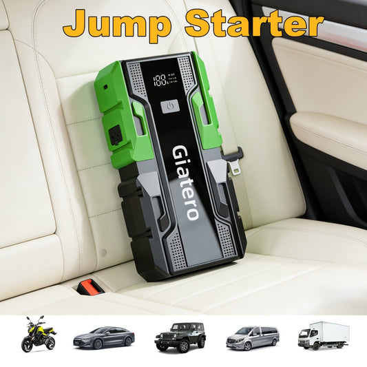 Jump Starter 10000A with Air Compressor Tire Inflator – Heavy Duty Portable 12V Emergency Battery Booster for Gas Engines Up to 14.0L & Diesel 12.0L, Cars Trucks SUVs Motorcycles, Digital Display