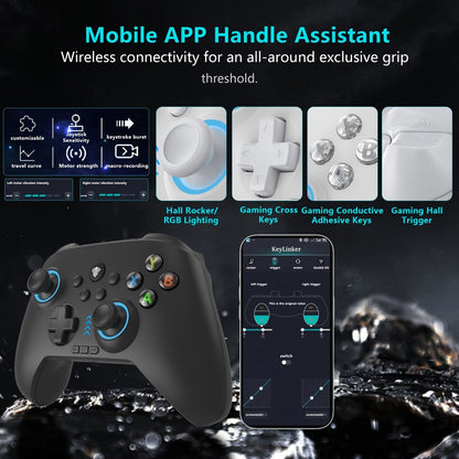 Three-Mode Wireless PC Controller with RGB Lighting, Hall Effect Joystick & Trigger, Programmable Buttons & Vibration for Windows PC, Android, Nintendo Switch & Steam – Not Compatible with Xbox
