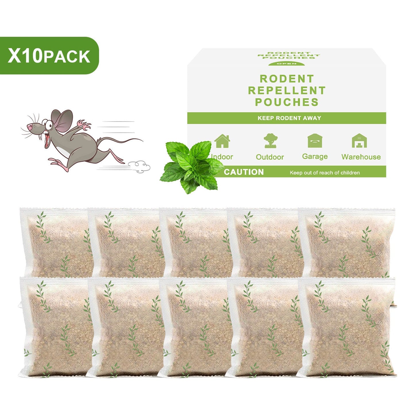 Mouse Repellent | Peppermint Pouches Car RV Garage Camper Indoor Outdoor