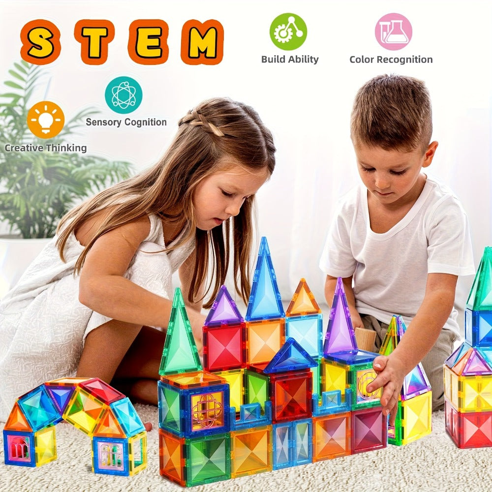 Animal Village Magnetic Building Blocks 102pcs for Kids Ages 3 4 5 6 – STEM Shape Sorting Color Recognition Toy Animal House Village Shapes Preschool Educational Gift Boys Girls Birthday Christmas