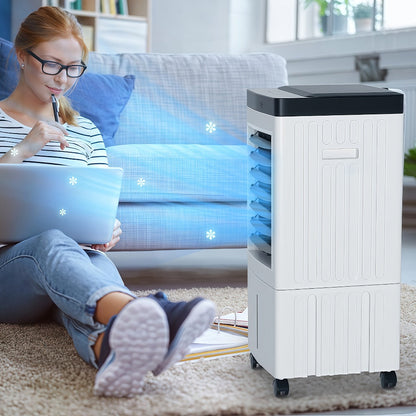 Portable Air Conditioner Evaporative Air Cooler with Remote, 40Hrs Cooling, 2.6 Gal Tank, 3 Speeds, Windowless AC Unit for Room, Personal Space Cooler Fast Cooling