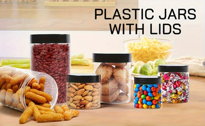 Food Storage Containers Twelve-Piece 4 oz Clear PET Jar Set with Screw-Top Gasket Lids for Hand Washing
