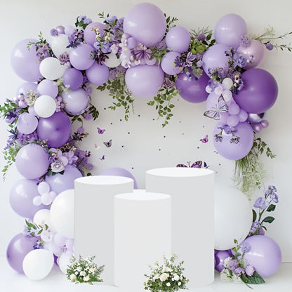 Party Decorations Five Stretch Fabric Cylinder Stand Covers in White or Pink with S–XXL Sizes