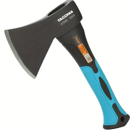 Camping Hatchet Mini Axe 10-Inch Forged High-Carbon Steel with Fiberglass Shock-Absorbing Handle, Portable Splitting Hatchet for Camping, Hiking, Chopping and Outdoor Survival