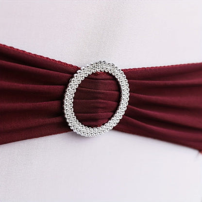 Chair Sashes for Wedding 100pcs Stretch Spandex Elastic Chair Sash Bands with Buckle for Dining Chairs Banquet Party Event Decor - Bulk Set Multiple Colors