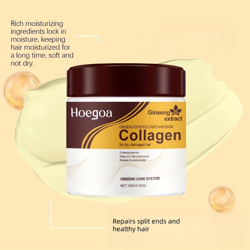 Three-Piece HOGOGO Collagen Hair Care Set with Jar, Pump Container and Included Massage Brush