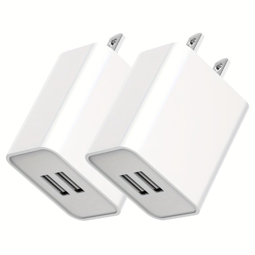 USB Wall Charger Cube Multi-Pack 2/3/4-Pack Dual Port 5V 2.1A with Short Circuit Protection, 100-240V Universal AC Adapter US Plug for iPhone 17 16 15 14 13 12 SE 11 Pro Max, Google Pixel, Huawei Android