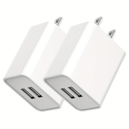 USB Wall Charger Cube Multi-Pack 2/3/4-Pack Dual Port 5V 2.1A with Short Circuit Protection, 100-240V Universal AC Adapter US Plug for iPhone 17 16 15 14 13 12 SE 11 Pro Max, Google Pixel, Huawei Android