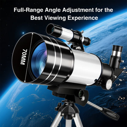Monocular Telescope 150X with 3 Eyepieces, 70mm Aperture & Tripod – Portable Astronomical Refractor with Phone Holder & Barlow Lens, Easy Setup, Best Gift for Nature, Education & Stargazing