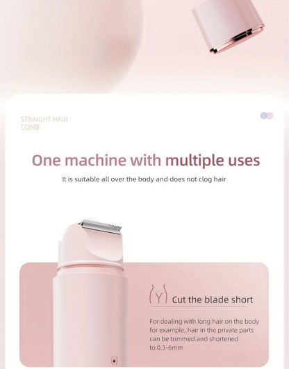 Electric Epilator for Women Double Head USB Rechargeable Painless Hair Removal Shaver Bikini Trimmer Body Private Area Grooming Device