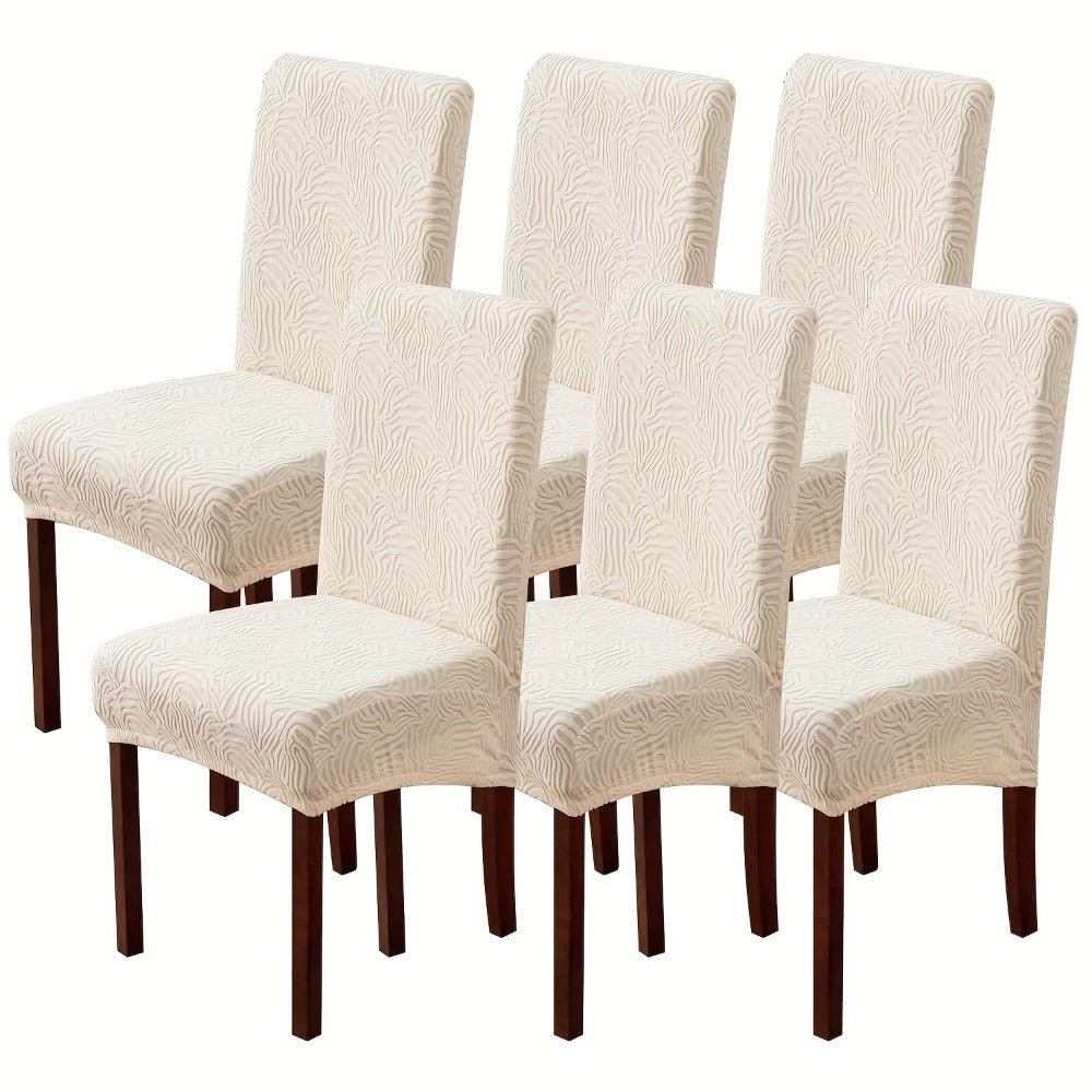 Chair Cover Set of 4 or 6 Stretch Jacquard Dining Slipcovers in Eight Available Color Choices