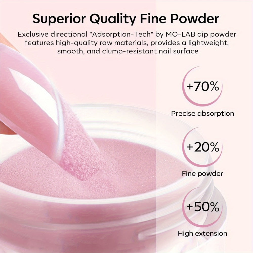 Nude Pink Glitter Dip Powder Kit 4 Colors with Base Coat Top Coat & Activator — All-in-One Beginner Starter Set for French Nail Art Salon & Home Manicure