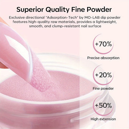 Nude Pink Glitter Dip Powder Kit 4 Colors with Base Coat Top Coat & Activator — All-in-One Beginner Starter Set for French Nail Art Salon & Home Manicure