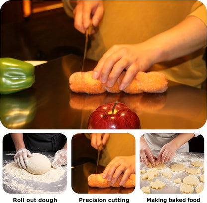 Cutting Board 304 Stainless Steel L-Edge Prep Board in Three Sizes for Countertop Dough and Chopping