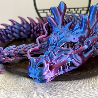 Crystal Dragon Fidget Toy 3D Printed Articulated Figure – Large Poseable Flexible Joints Fantasy Dragon, Random Color Desk Wall Decor Unique Gift for Dragon Lovers Collectors Gamers DnD Fans