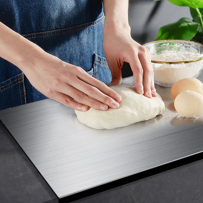 Stainless Steel Cutting Board – 304 Grade Butcher Block Rolling Board, Large Kitchen Chopping Board for Meat, Vegetables & Bread, Non-Slip Household Kitchen Supplies