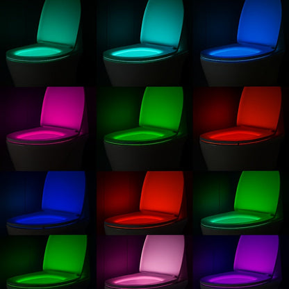 Two-Piece Clip-On Toilet Bowl LED Night Light Set with Motion Sensor and Three Brightness Levels