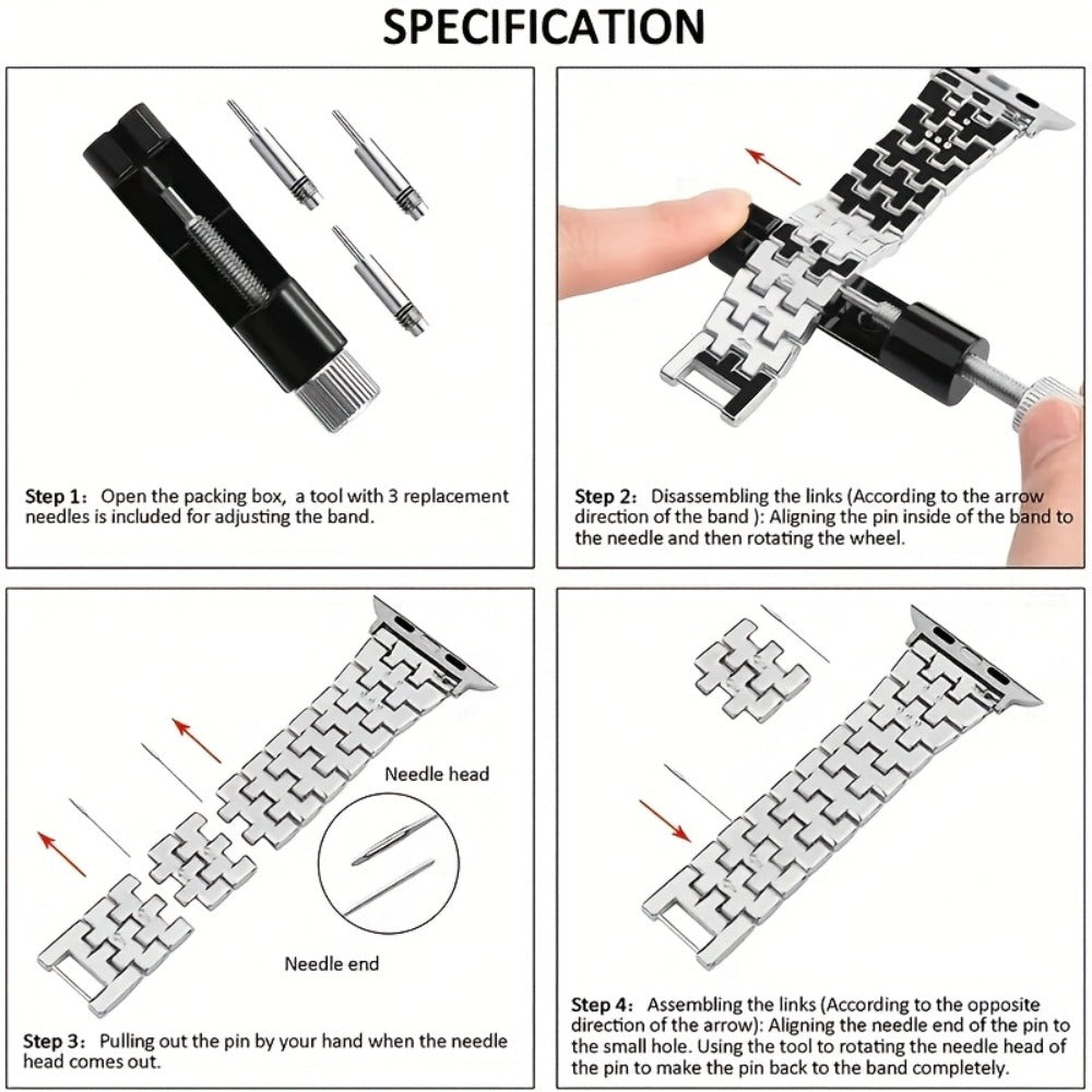 Rhinestone Diamond Bling Apple Watch Band for Women Girls – Five-Point Diamond Double-Row Crystal Strap Compatible with Apple Watch Ultra 2 Series 10 9 8 7 6 5 4 3 2 1 SE 38 40 41 42 44 45 49mm Gift