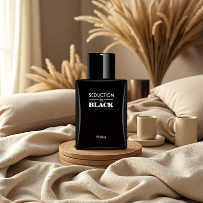Cologne Eau de Toilette for Men SEDUCTION in BLACK 50ml Spray with Black Bottle and Boxed Presentation