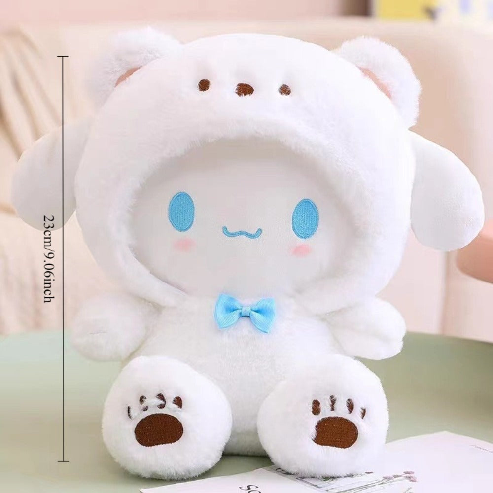 Plush Toy – Big-Eared Puppy Character Doll in White, Blue Jade or Pudding Color Styles for Collecting