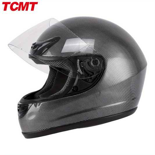 Motorcycle Flip-Up Full Face Helmet DOT Approved, Carbon Fiber Look Modular Street Bike Helmet with Anti-Scratch Visor & Washable Padding, Adult Sizes S M L XL, Includes Helmet Bag