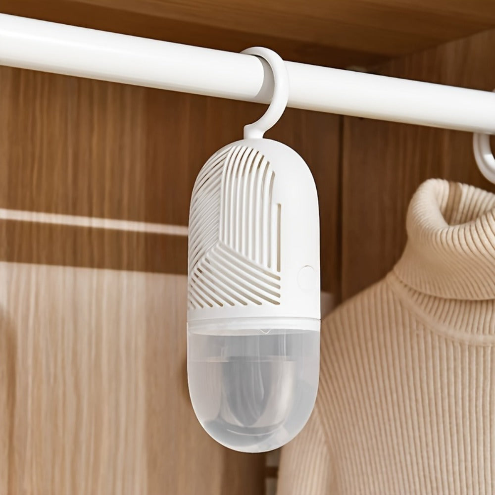 Six-Piece Hanging Moisture Absorber Kit with Replaceable Inner Bags, Hooks and Removable Water Cups
