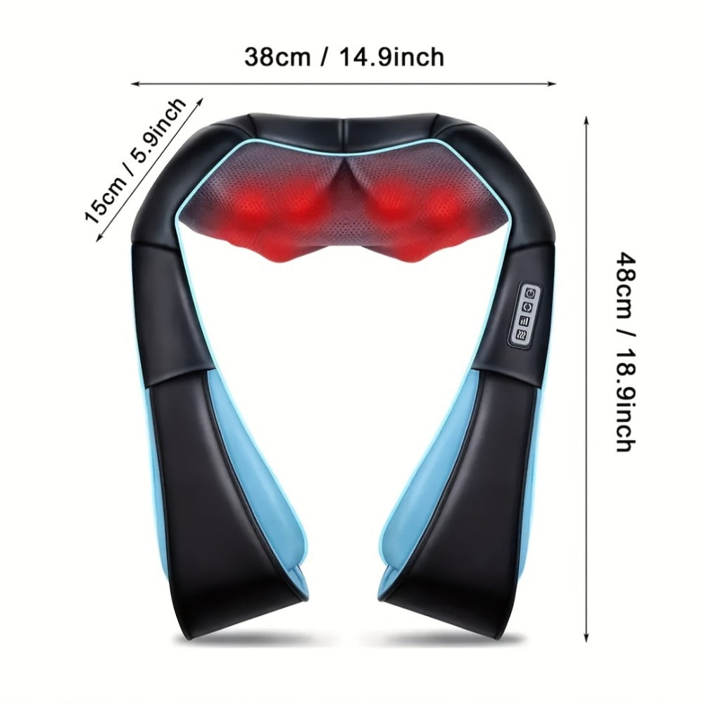 Neck Shoulder Massager with Heat – Shiatsu Deep Kneading Massage Pillow for Back, Waist & Muscle Pain Relief, Portable Electric Massager, Perfect Gift for Wife, Husband, Parents & Office Workers