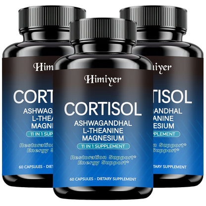 Dietary Supplement Capsules with Himiyer Label, Ashwagandha, L-Theanine, Magnesium and 60 Count