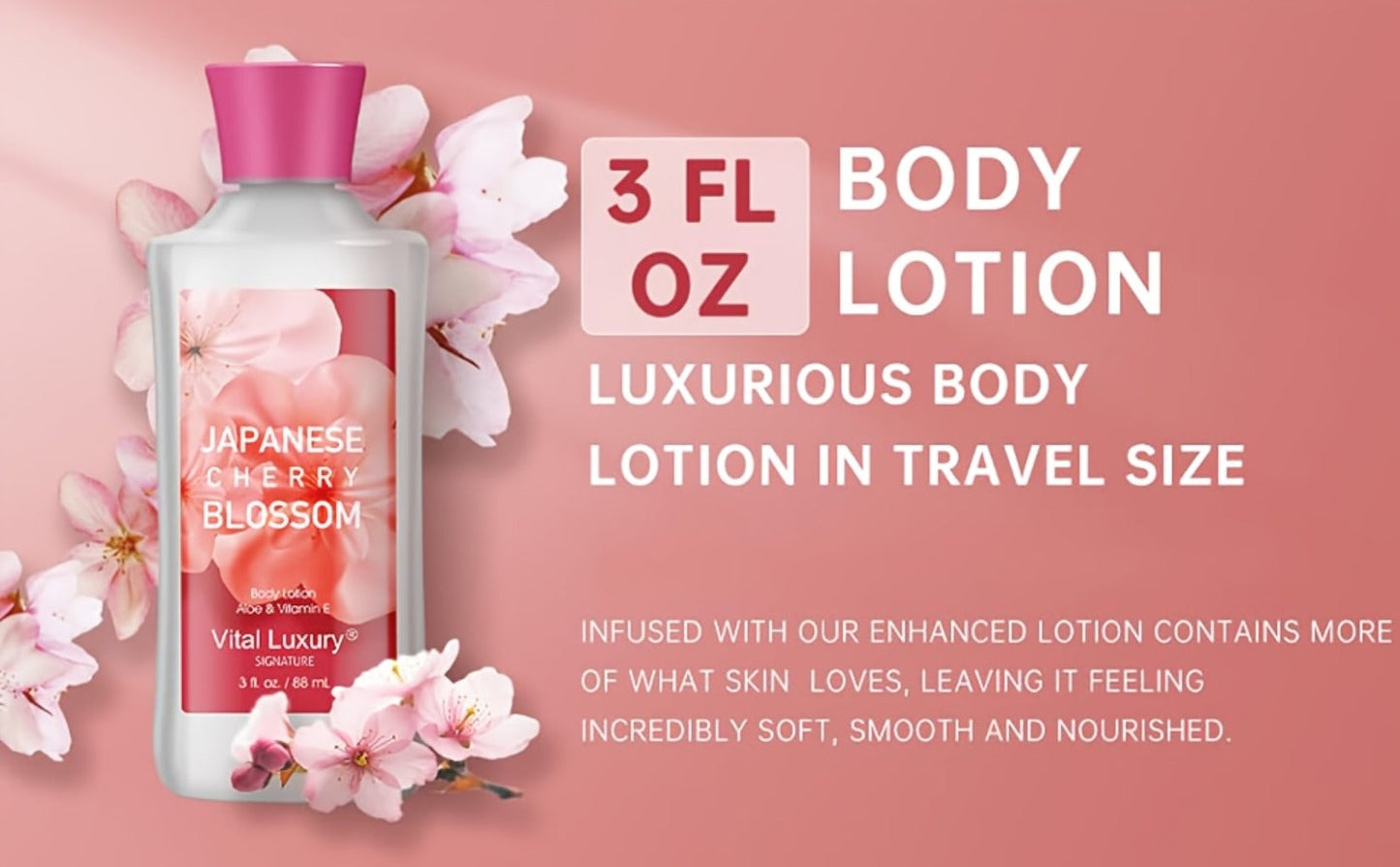 Bath and Body Gift Set in Cherry Blossom, Lavender Vanilla, Vanilla Coconut or Lotion and Mist Options