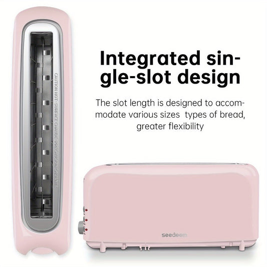 Slim Toaster 2-Slice – SEEDEEM 6-Setting Shade Control, Cancel, Reheat & Defrost, Removable Crumb Tray, 750W Compact Fits-Anywhere Design for Bread, Waffles & Bagels, 6 Colors Available