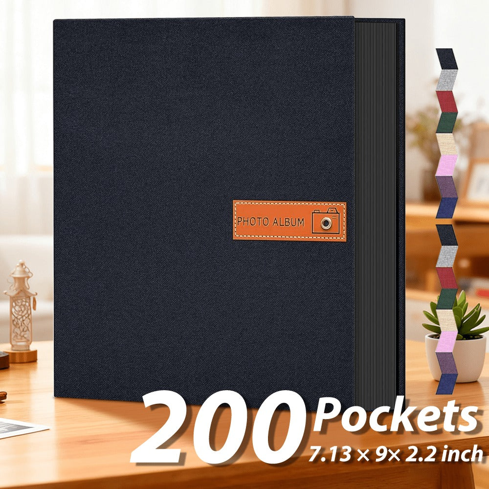 Linen-Cover Photo Album for 4 x 6-Inch Prints in Six Colors, with 200- or 1,000-Pocket Options