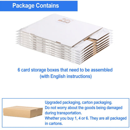 Four-Row Trading Card Storage Box with 1-Pack and 6-Pack Options, 15.8 × 13.3 × 3 Inch Pictured Size