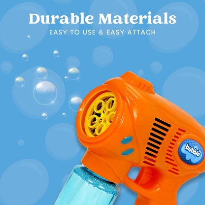 3-Pack Bubble Gun Blower with 3 Pre-Loaded Solution Refills – Hand-Powered, Color-Changing Bubbles, Ergonomic Grip, ASTM Safe, Kids Birthday Party Favor, Easter Egg Hunt, Summer Outdoor Indoor Play