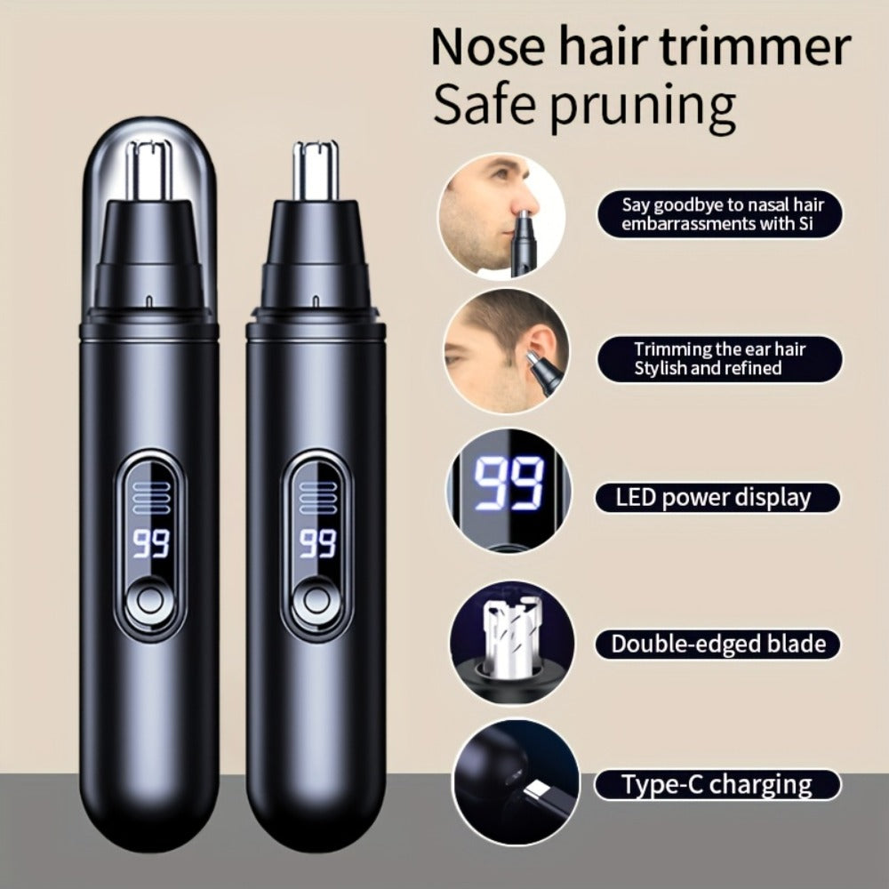 Rechargeable Nose, Ear and Eyebrow Hair Trimmer with LED Display in Two Exact Checkout Configurations