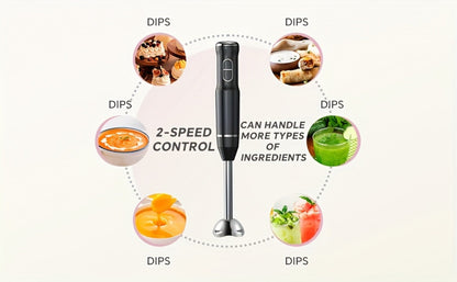 400W Immersion Blender with Two-Button Control, Detachable Shaft and 38 cm Black Handheld Body