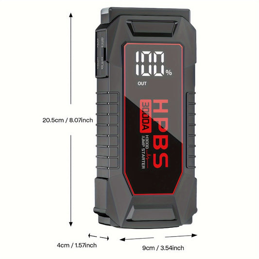 Jump Starter 5000A 24000mAh Portable Car Battery Booster Pack – 12V Emergency Start for Gas & Diesel Engines, Motorcycle, SUV, Truck with Power Bank & LED Flashlight