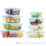 Green 16pcs (8 lids + 8 containers)