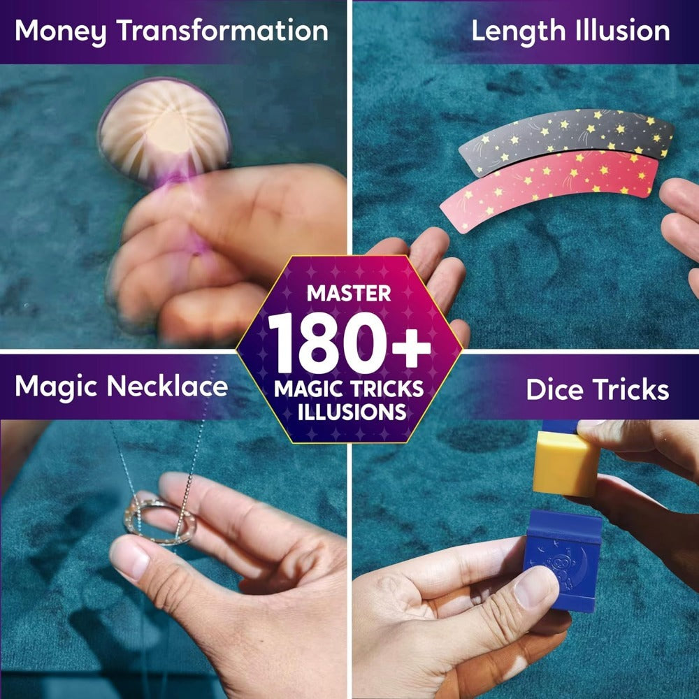180+ Magic Tricks Kit for Kids, Complete Magician Starter Set with Step-by-Step Video Lessons, Magic Wand