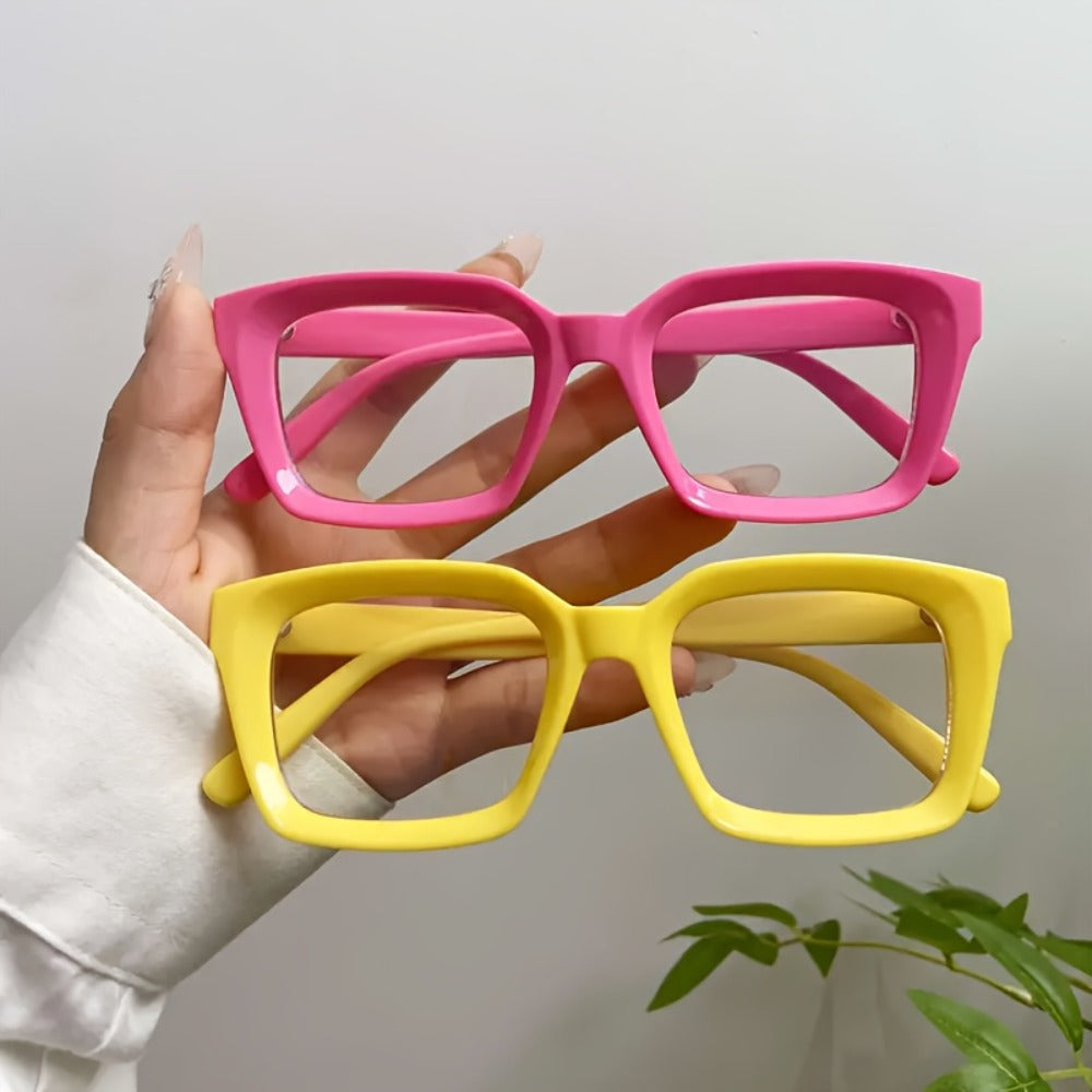 5pcs Candy Color Square Anti-Blue Light Glasses – Unisex Party Eyewear for Women & Men