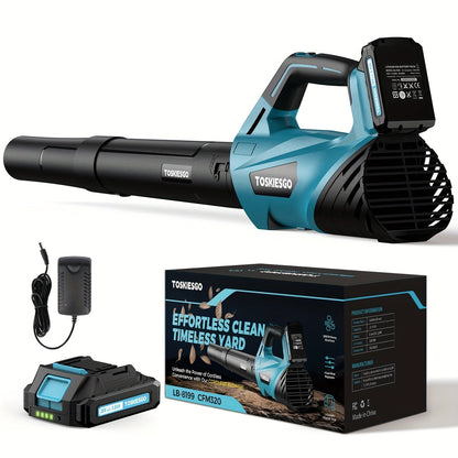 Cordless Leaf Blower 580CFM 160MPH, 2×4.0Ah Battery Powered, 3-Speed Adjustable, Lightweight Ergonomic Design with Shoulder Strap & Extension Nozzle for Lawn Yard Patio